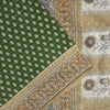 Sanskriti Vintage Soft Green Pure Cotton Saree Hand Block Kalamkari Sari 5.5Yard