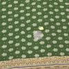 Sanskriti Vintage Soft Green Pure Cotton Saree Hand Block Kalamkari Sari 5.5Yard