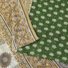 Sanskriti Vintage Soft Green Pure Cotton Saree Hand Block Kalamkari Sari 5.5Yard