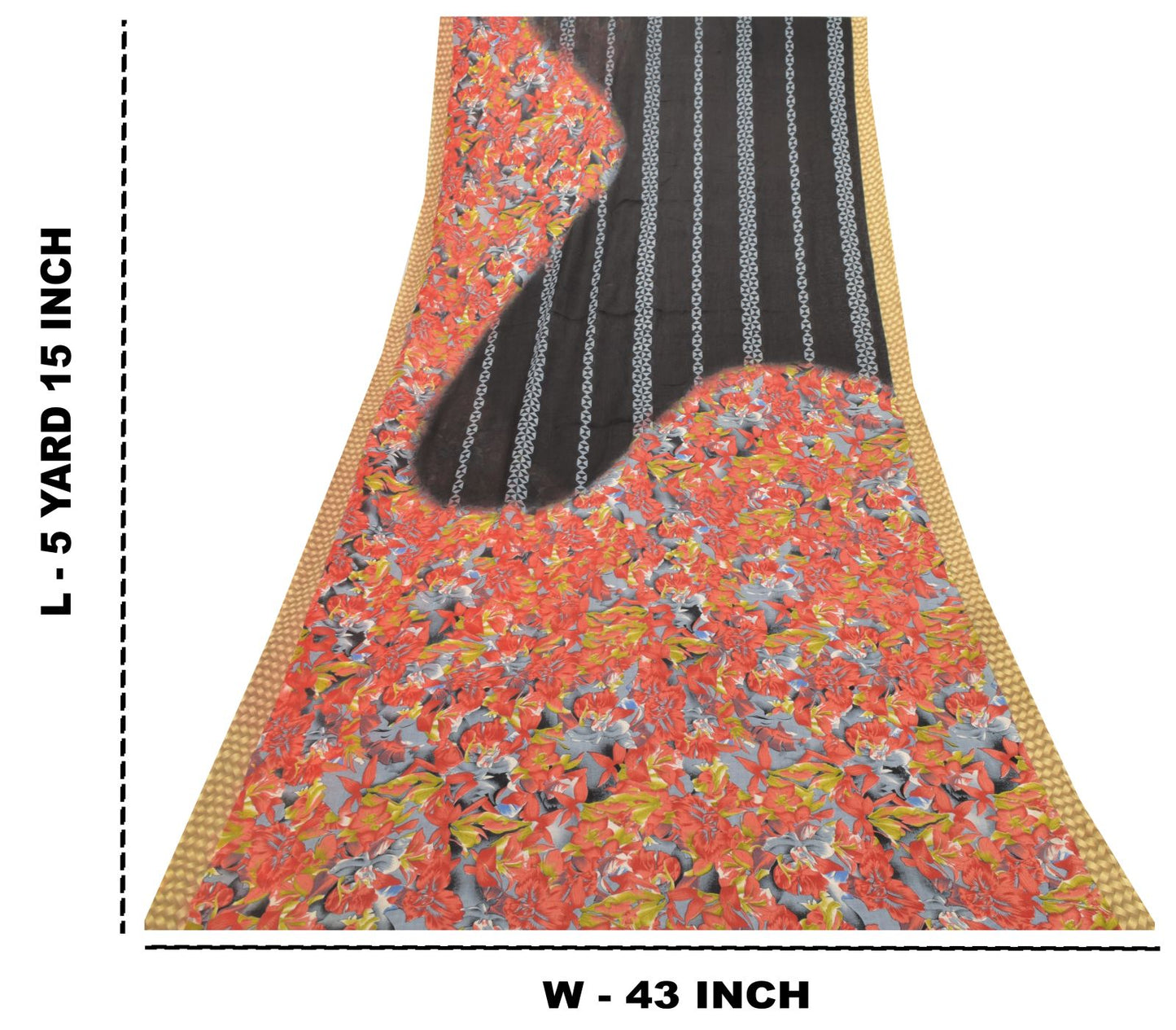 Sanskriti Vintage Black Soft Pure Cotton Saree Floral Digital Printed Sari 5+YD