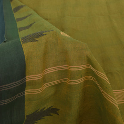 Sanskriti Vintage Soft Green 100% Pure Cotton Saree Ilkal Handloom Sari 6+YD