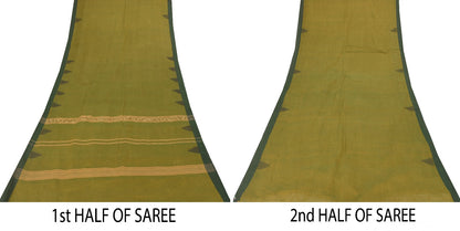 Sanskriti Vintage Soft Green 100% Pure Cotton Saree Ilkal Handloom Sari 6+YD