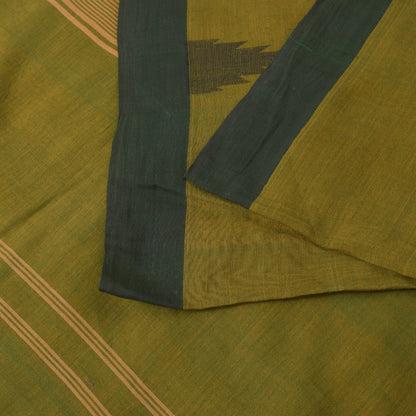 Sanskriti Vintage Soft Green 100% Pure Cotton Saree Ilkal Handloom Sari 6+YD