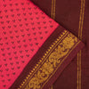 Sanskriti Vintage Sarees Fabric Pink & Brown Pure Cotton Print & Zari 5+yd Sari