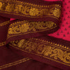 Sanskriti Vintage Sarees Fabric Pink & Brown Pure Cotton Print & Zari 5+yd Sari