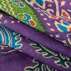 Sanskriti Vintage Saree Green-Purple Pure Cotton Tribal Print Sari 5+YD Fabric