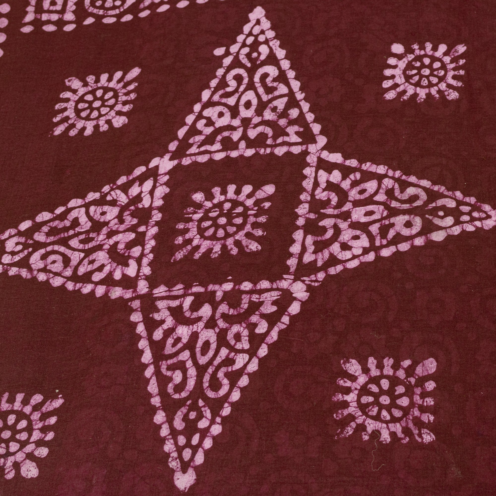 Sanskriti Vintage Saree Blue & Dark Red 100% Pure Cotton 5+Yd Saree Batik Work Sari Indian Heritage Textile Craft Supplies, Decor