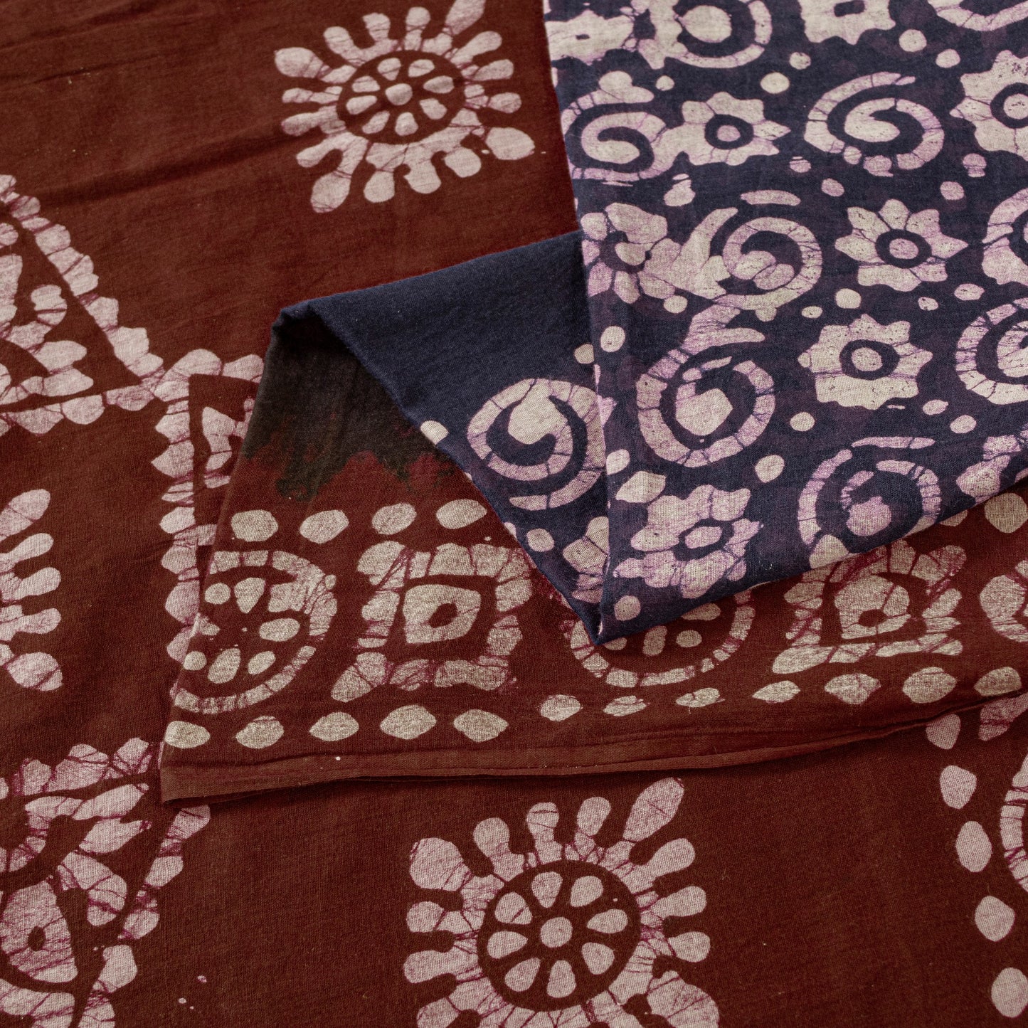 Sanskriti Vintage Sarees Blue & Red Pure Cotton Batik Work 5+YD Textile 5+YDSari