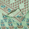 Sanskriti Vintage Sarees Pista Green Pure Cotton Floral Print 5+YD Home DecoSari