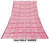Sanskriti Vintage Craft Supplies Pink Floral Print Sarees Pure Cotton 5+YD Sari