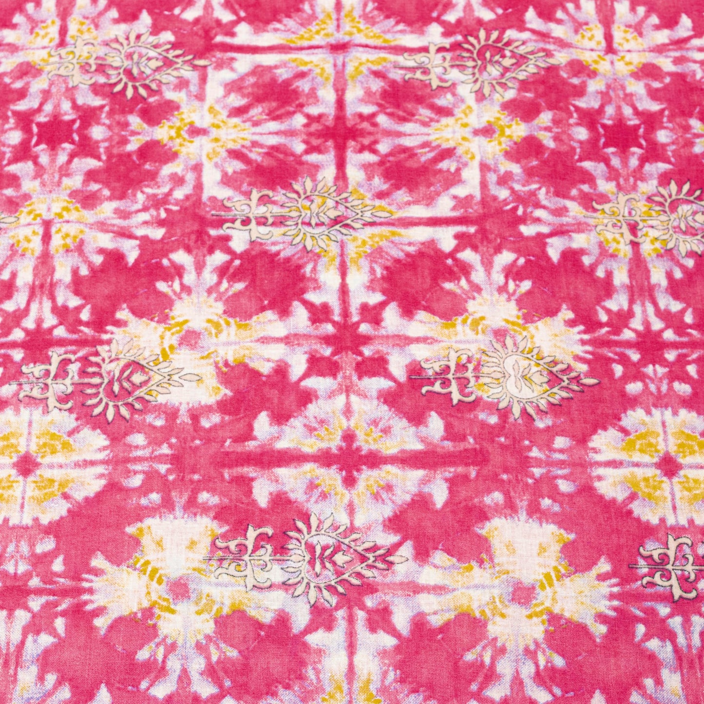 Sanskriti Vintage Craft Supplies Pink Floral Print Sarees Pure Cotton 5+YD Sari
