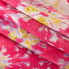 Sanskriti Vintage Craft Supplies Pink Floral Print Sarees Pure Cotton 5+YD Sari