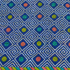 Sanskriti Vintage Sarees Blue Pure Cotton Floral Geometric Print 5+YD FabricSari