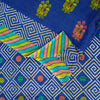 Sanskriti Vintage Sarees Blue Pure Cotton Floral Geometric Print 5+YD FabricSari