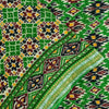 Sanskriti Vintage Sarees Green Pure Cotton Patan Patola Gujrat Print 5+YD Sari