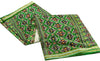 Sanskriti Vintage Sarees Green Pure Cotton Patan Patola Gujrat Print 5+YD Sari
