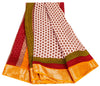 Sanskriti Vintage Sarees Ivory Pure Cotton Hand Block Print & Woven 5+YD Sari