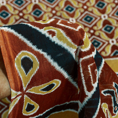 Sanskriti Vintage Sarees Brown Craft Pure Cotton Floral Peacock Print 5+YD Sari