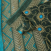 Sanskriti Vintage Sarees Green & Blue Pure Cotton Floral Print 5+YD Upcycle Sari