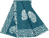 Sanskriti Vintage Sarees Blue Batik Work Paisley Pure Cotton 5+YD Heritage Sari