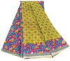 Sanskriti Vintage Sarees Green & Purple 100% Pure Cotton Floral Print 5+YD Sari