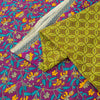 Sanskriti Vintage Sarees Green & Purple 100% Pure Cotton Floral Print 5+YD Sari