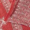 Sanskriti Vintage Sarees Red 100%Pure Cotton Floral Print 5+YD Sari For Crafters
