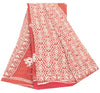 Sanskriti Vintage Sarees Red 100%Pure Cotton Floral Print 5+YD Sari For Crafters