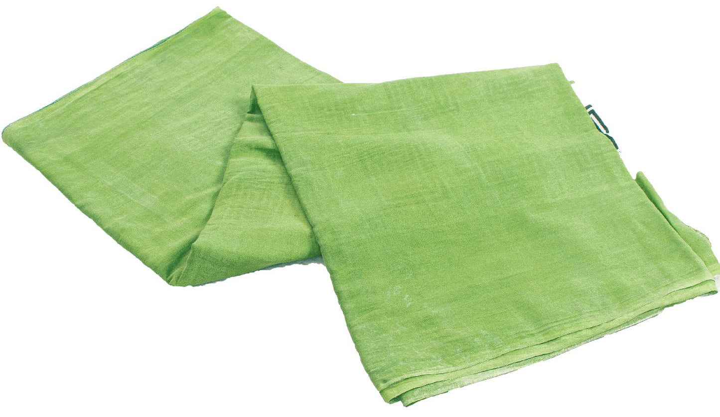 Sanskriti Vintage Sarees Green & Ivory 100%Pure Cotton Geometric Print 5+YD Sari