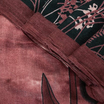 Sanskriti Vintage Black & Pink Pure Cotton Sarees Fabric 5+YD Digital Print Sari