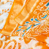 Sanskriti Vintage Blue-Orange Pure Cotton Sarees Bandhani Batik Print 5YD Fabric