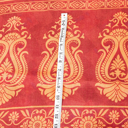 Sanskriti Vintage Green-Red Pure Cotton Sarees 5+ YD Fabric Floral Printed Sari