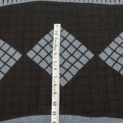 Sanskriti Vintage Gray-Black Pure Cotton Sarees 5.5+YD Fabric Geometric Printed