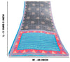 Sanskriti Vintage Blue & Black Pure Cotton Sarees Fabric 5+YD Floral Print Sari