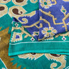 Sanskriti Vintage Blue-Green Pure Cotton Sarees 5+YD Fabric Jamdani Printed Sari