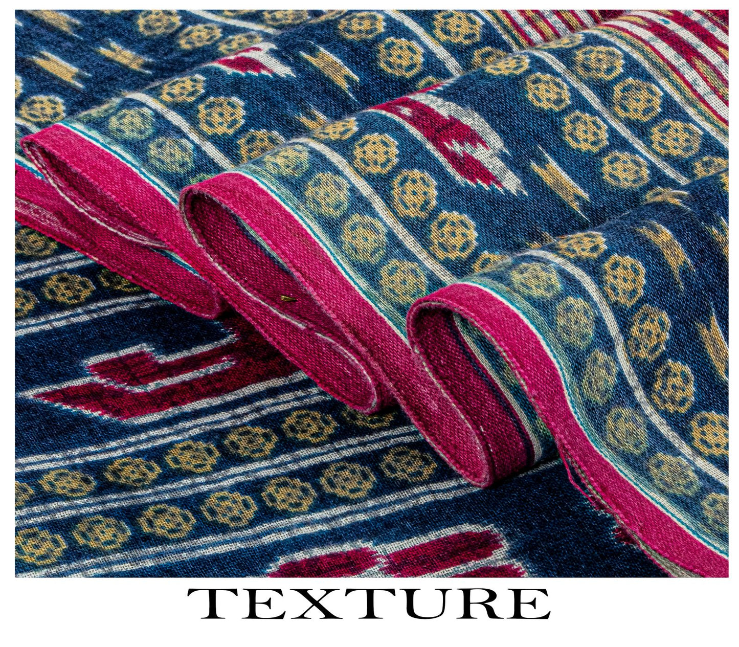 Sanskriti Vintage Saree Blue-Pink Pure Cotton Patan Patola Gujrat Print Sari 5YD