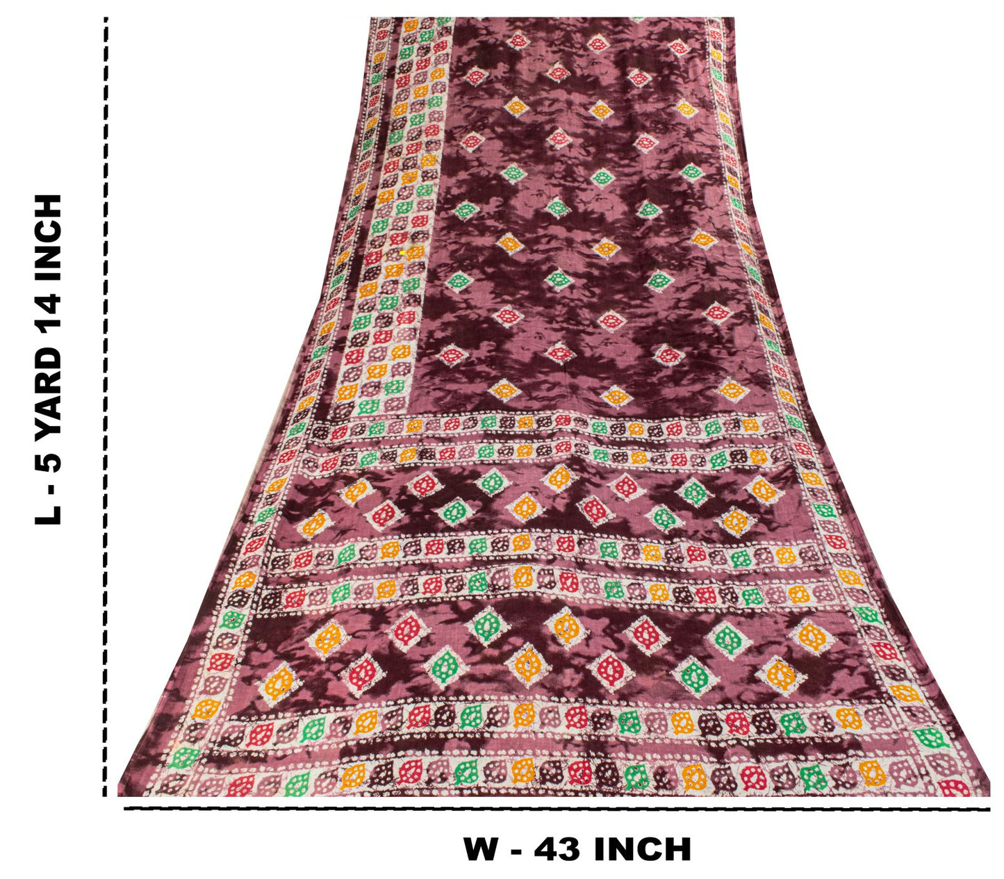 Sanskriti Vintage Saree Wine Soft Pure Cotton Abstract Batik Printed Sari 5+YD