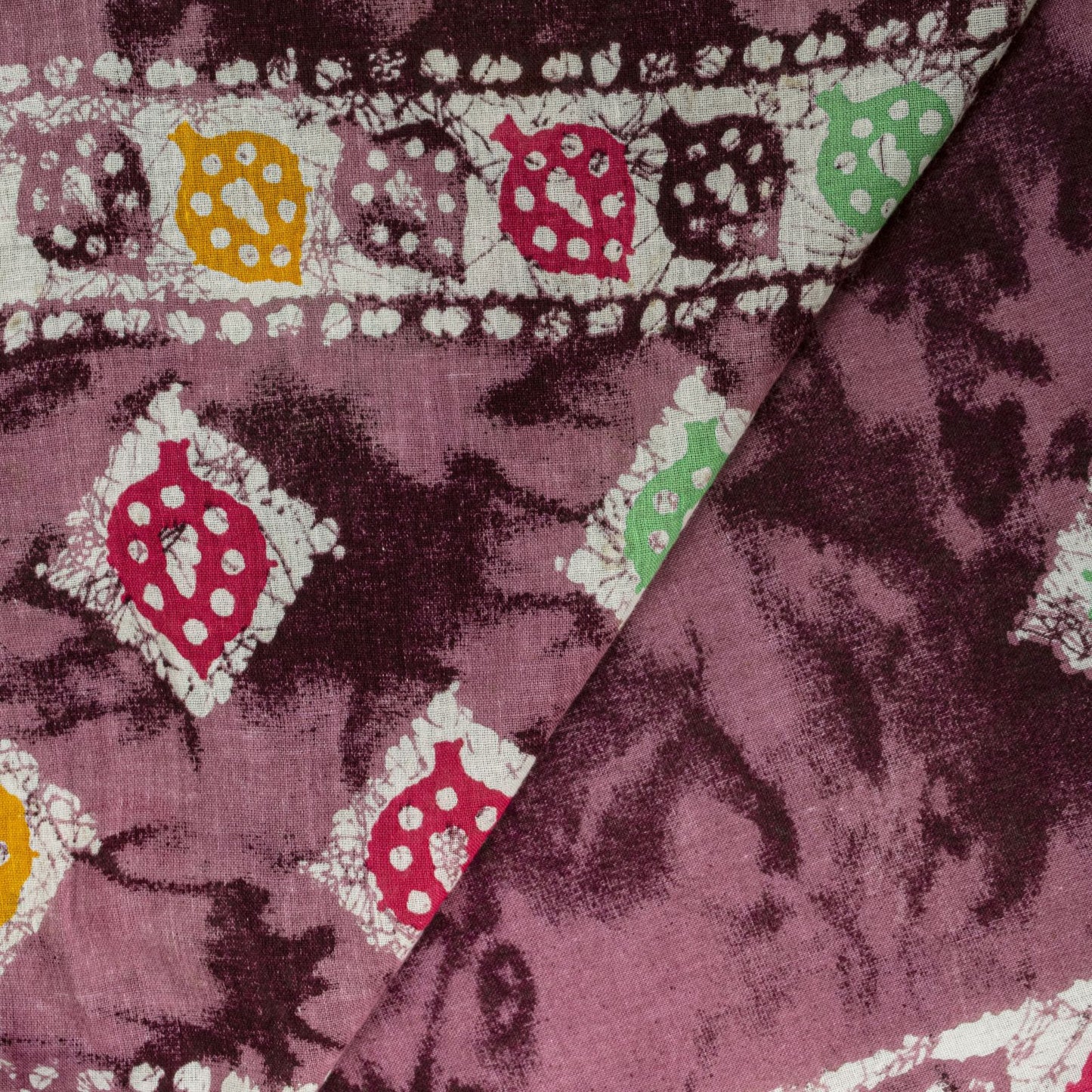 Sanskriti Vintage Saree Wine Soft Pure Cotton Abstract Batik Printed Sari 5+YD