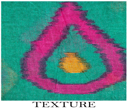 Sanskriti Vintage Saree Green-Pink Pure Cotton Peacock Patola Printed Sari 5.5YD