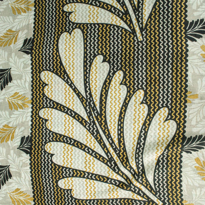 Sanskriti Vintage Saree Green Soft Pure Cotton Leaf Printed Sari 5+YD Fabric