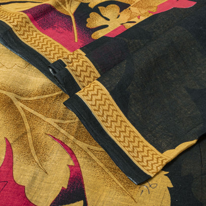 Sanskriti Vintage Saree Black Pure Cotton Craft Fabric Digital Print 5.5 Yd Sari