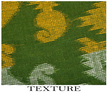 Sanskriti Vintage Saree Fabric Green Dhakai Jamdani Pure Cotton Woven Sari 5.5YD