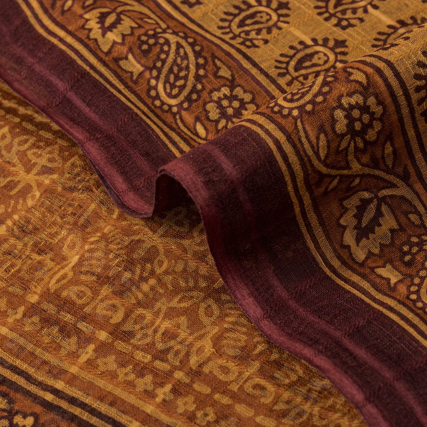 Sanskriti Vintage Yellow Pure Cotton Saree Hand Block Print Kota Woven/DoriaSari