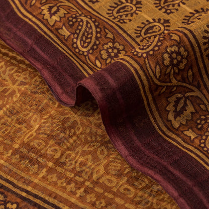 Sanskriti Vintage Yellow Pure Cotton Saree Hand Block Print Kota Woven/DoriaSari