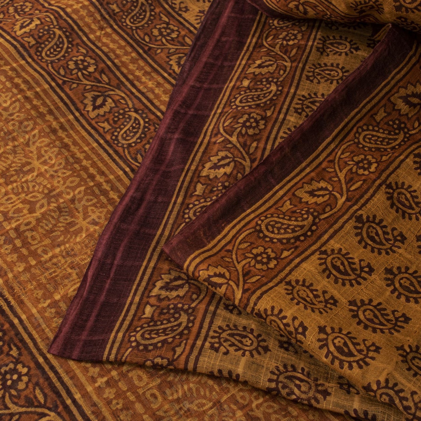 Sanskriti Vintage Yellow Pure Cotton Saree Hand Block Print Kota Woven/DoriaSari