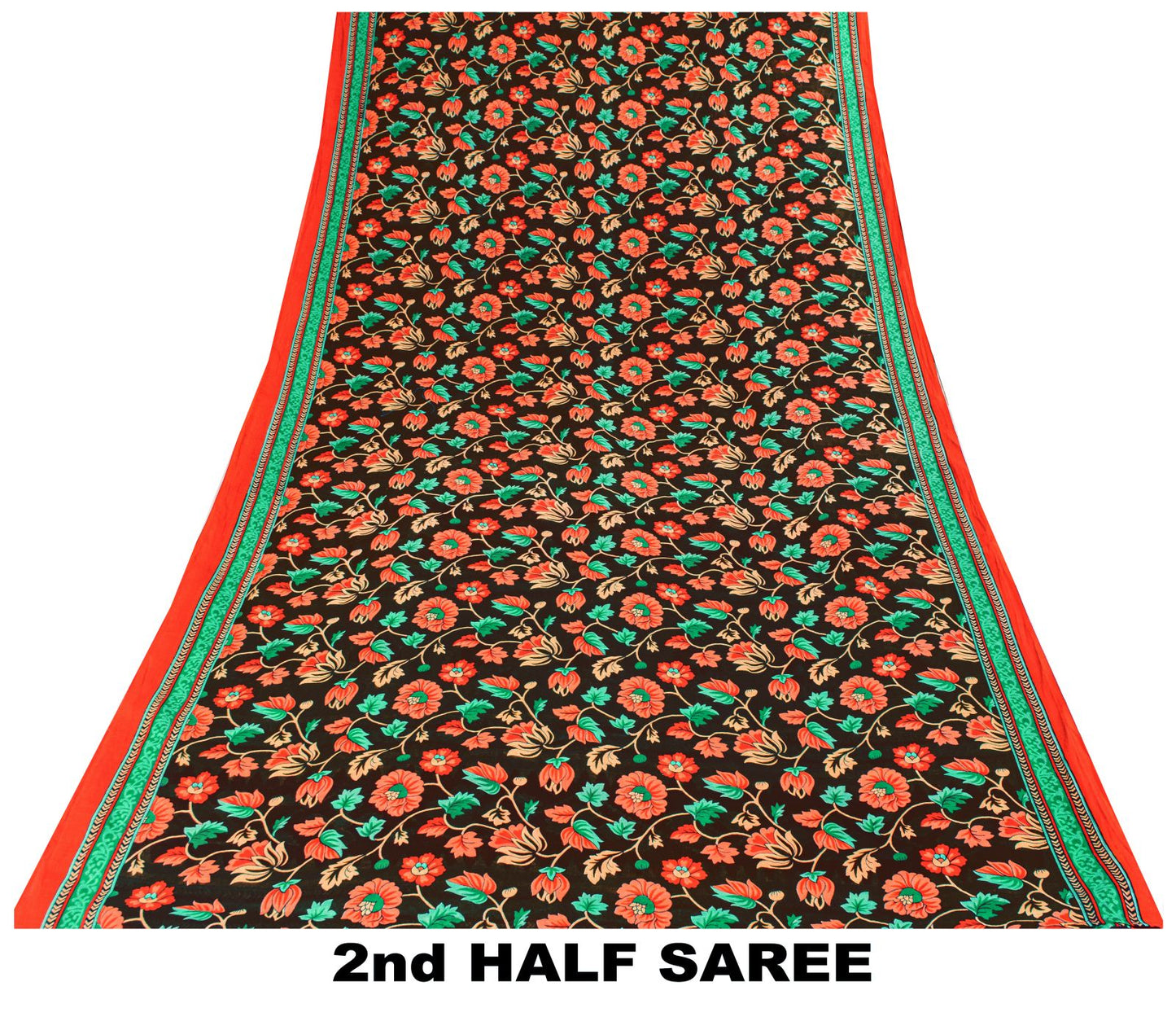 Sanskriti Vintage Saree Brown Pure Cotton Craft Fabric Kalamkari Print 5.5YDSari