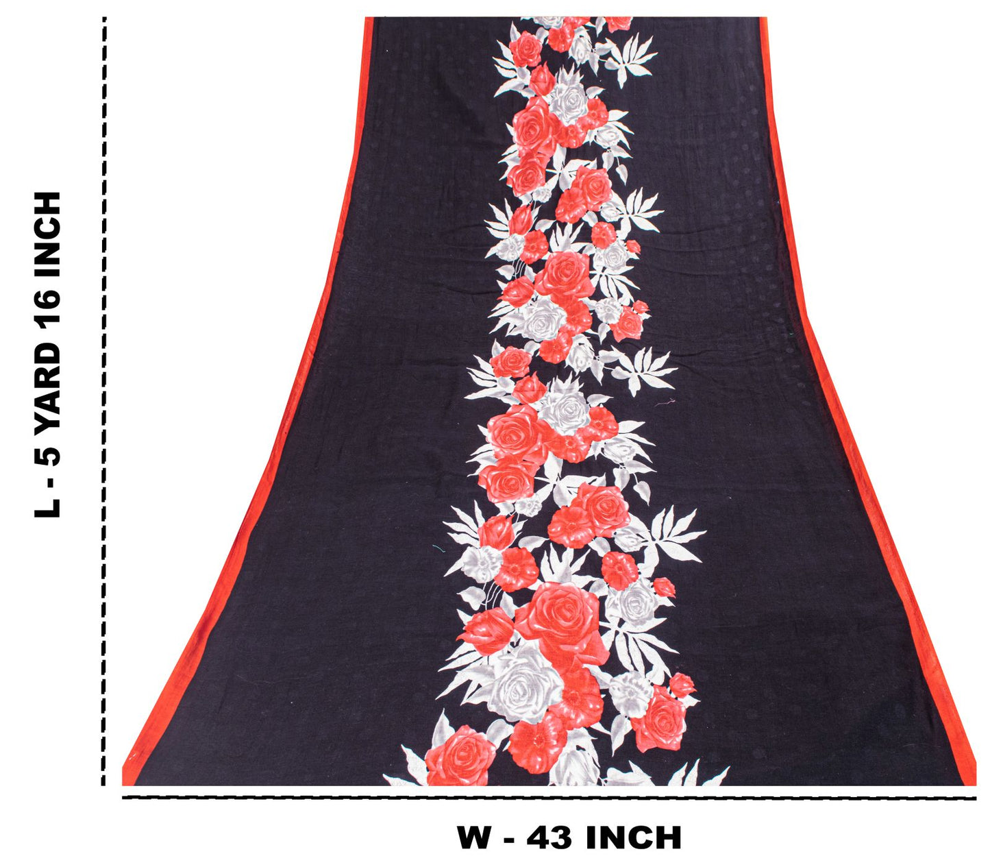 Sanskriti Vintage Saree Black Pure Cotton Soft Fabric Digital Printed 5+YD Sari
