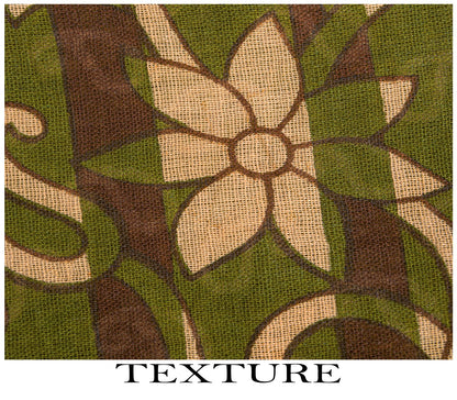 Sanskriti Vintage Saree Cream-Green Pure Cotton Fabric Traditional Print 6YDSari