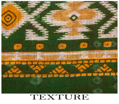 Sanskriti Vintage Saree Red 100%Pure Cotton Bandhani-Ikat Print Sari 5+YD Fabric