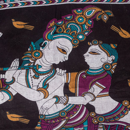 Sanskriti Vintage Saree Violet Pure Cotton Handmade Shrihasti Kalamkari 6+YDSari